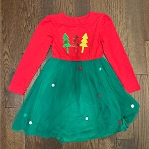 Festive Red and Green Kids Costume Dress